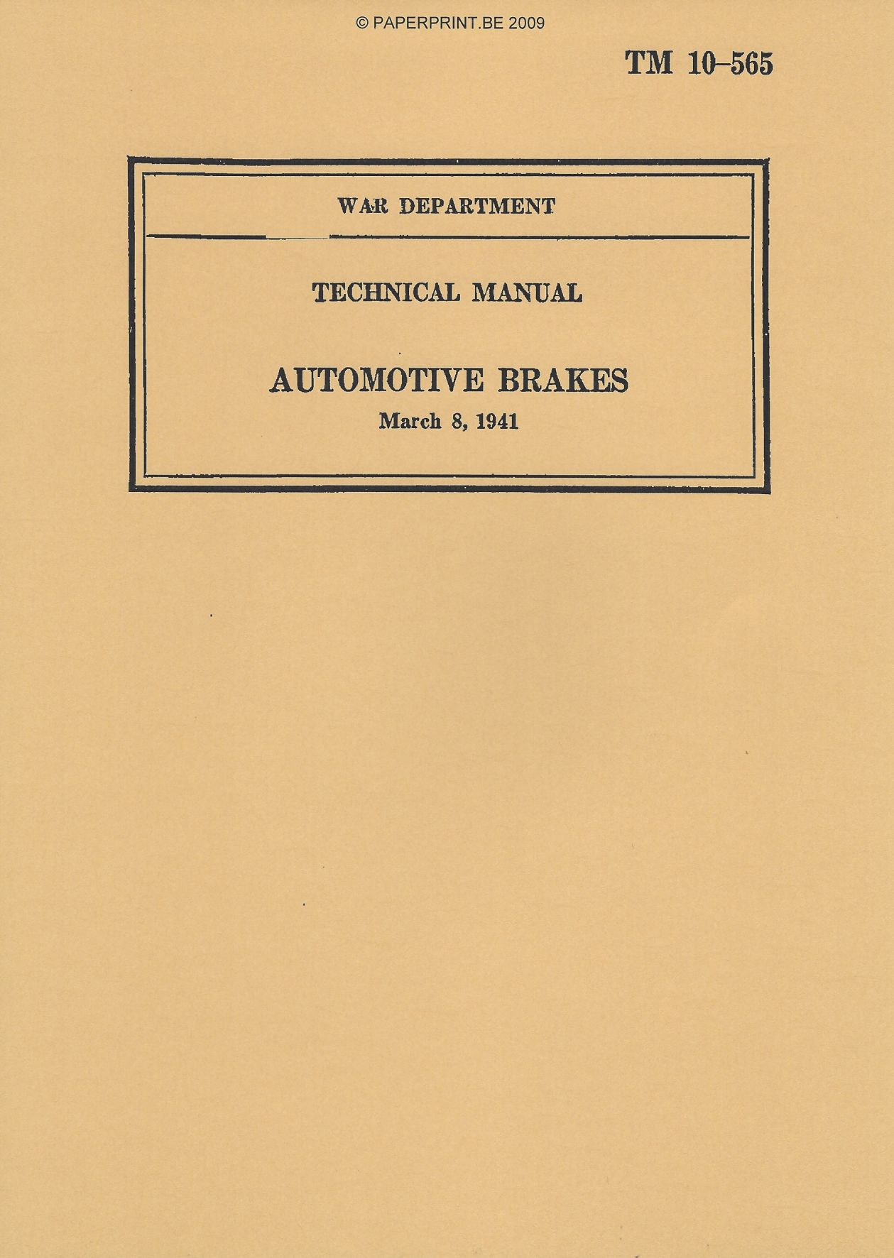 TM 10-565 US AUTOMOTIVE BRAKES